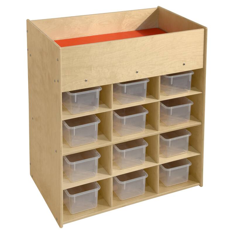 Contender Toddler Changing Table With 12 Translucent Bins, Cubby