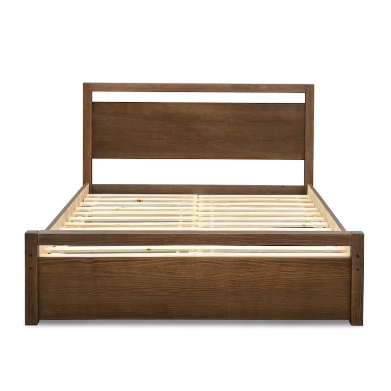 Grain Wood Furniture Solid Wood Loft Platform Bed