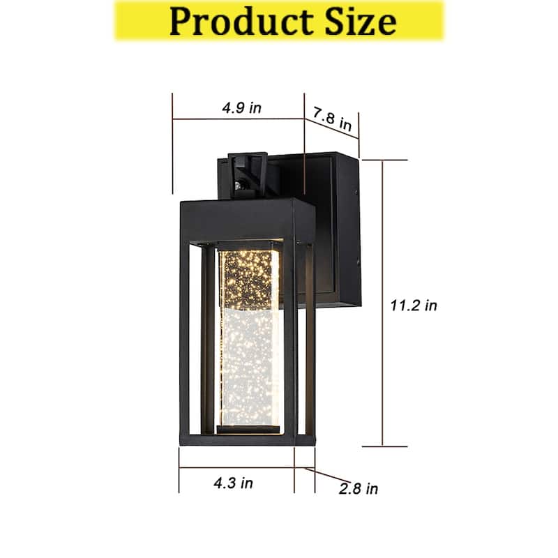 CraftHome 1 Light Black Outdoor Wall Lantern Coach Sconces Light with Clear Glass and built-in GFCI Outlets (1-Pack）