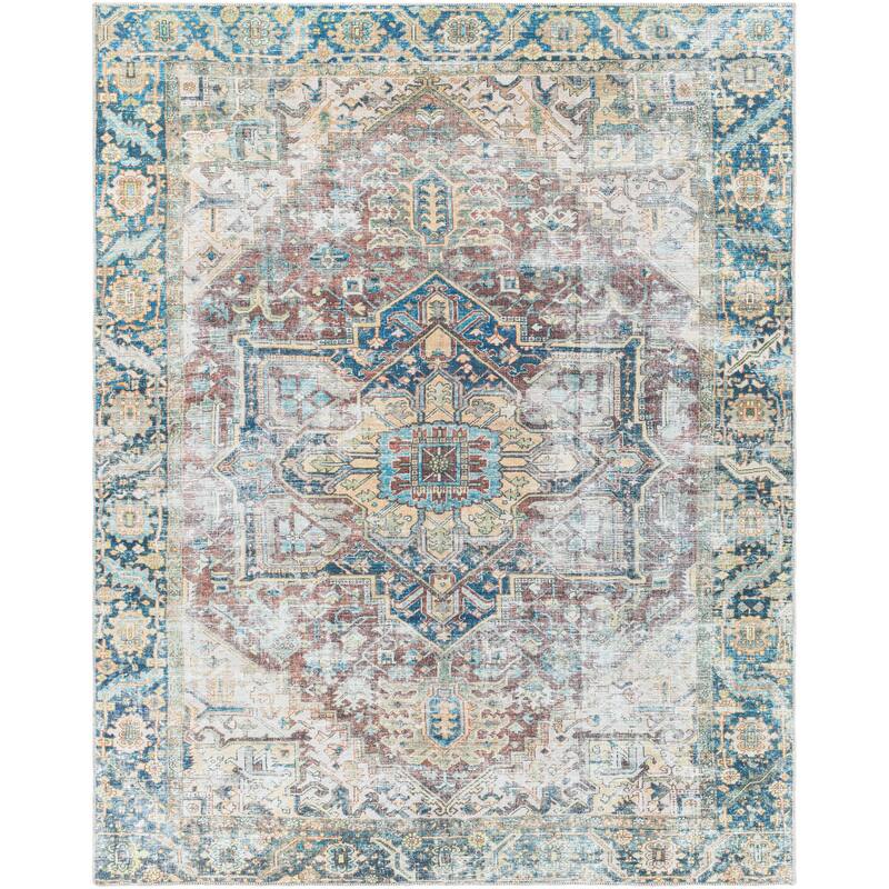 Livabliss Ikaia Traditional Medallion Machine Washable Area Rug