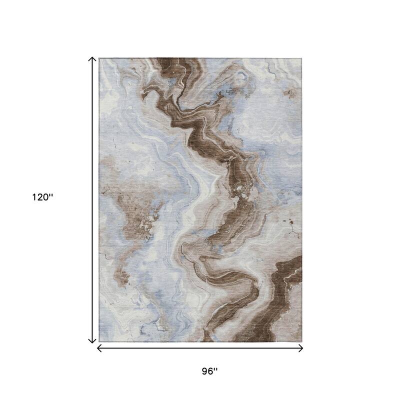 HomeRoots Abstract Transitional Rectangle Outdoor Rug