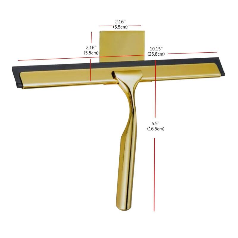 Gold Stainless Steel Window Bathroom Cleaning Squeegee - 10"