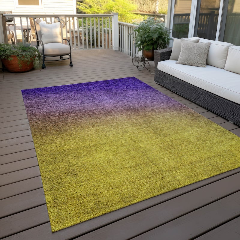 Machine Washable Indoor/ Outdoor Chantille Modern Ombre Rug