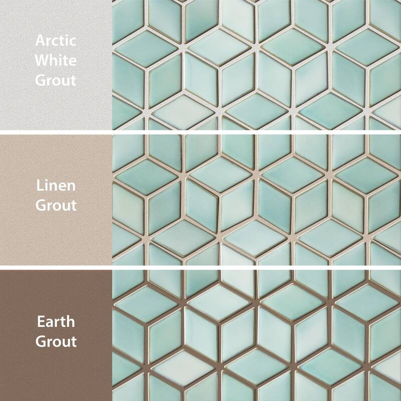 Merola Tile Hudson Rhombus Mint Green 10-1/4" x 11-3/4" Porcelain Mosaic Floor and Wall Tile
