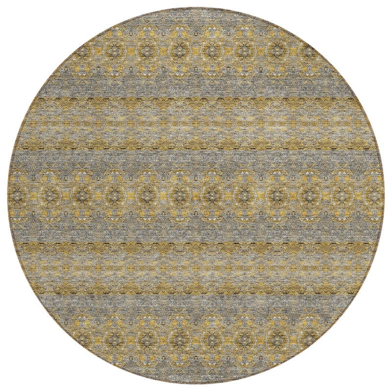 HomeRoots Floral Medallion Transitional Rectangle Outdoor Rug