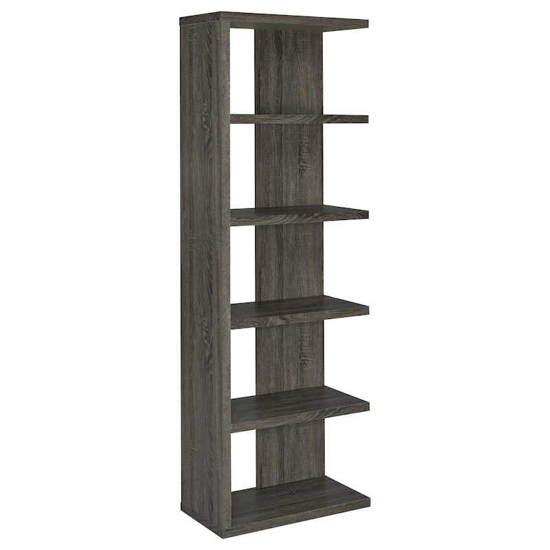 Harrison 71-inch 5-shelf Bookshelf Weathered Grey - 23.50" x 11.50" x 70.75" - Weathered - Weathered Grey