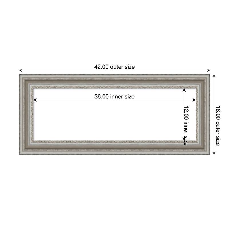 Amanti Art Parlor Black Framed Dry Erase Magnetic Board - 42 x 18 in - Parlor Silver