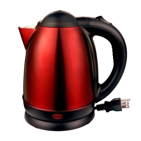 Brentwood 1.5 L Stainless Steel Electric Cordless Tea Kettle1000W (Red