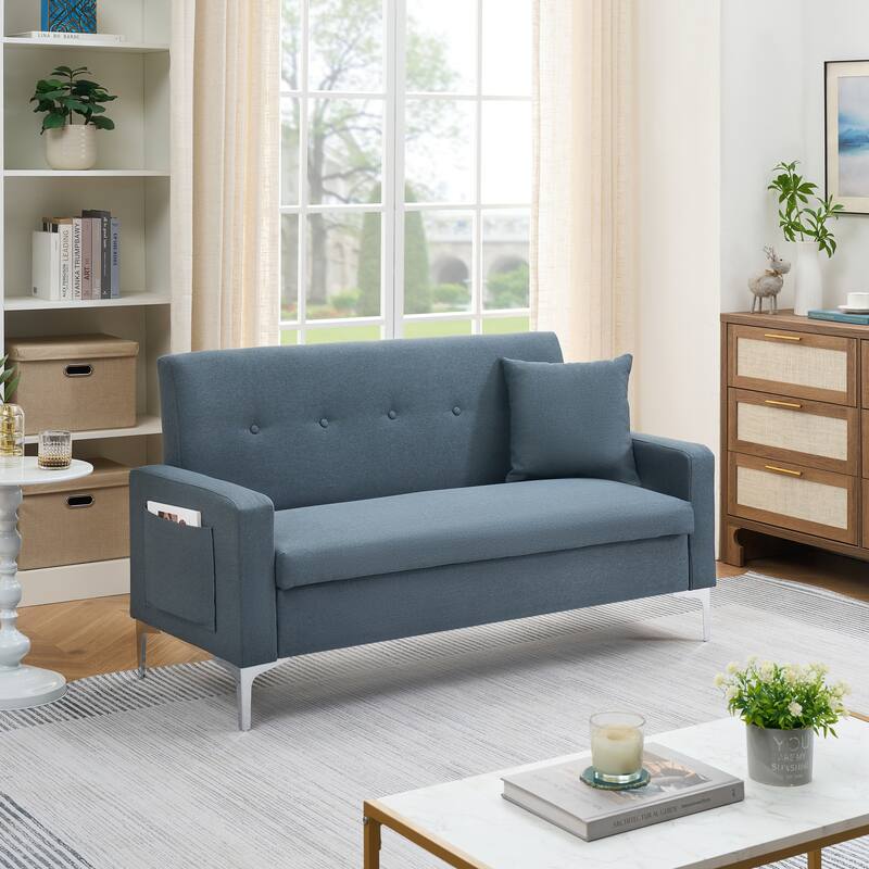 57-inch comfortable double sofa: With built-in storage function, it is suitable for living rooms, apartments and home offices
