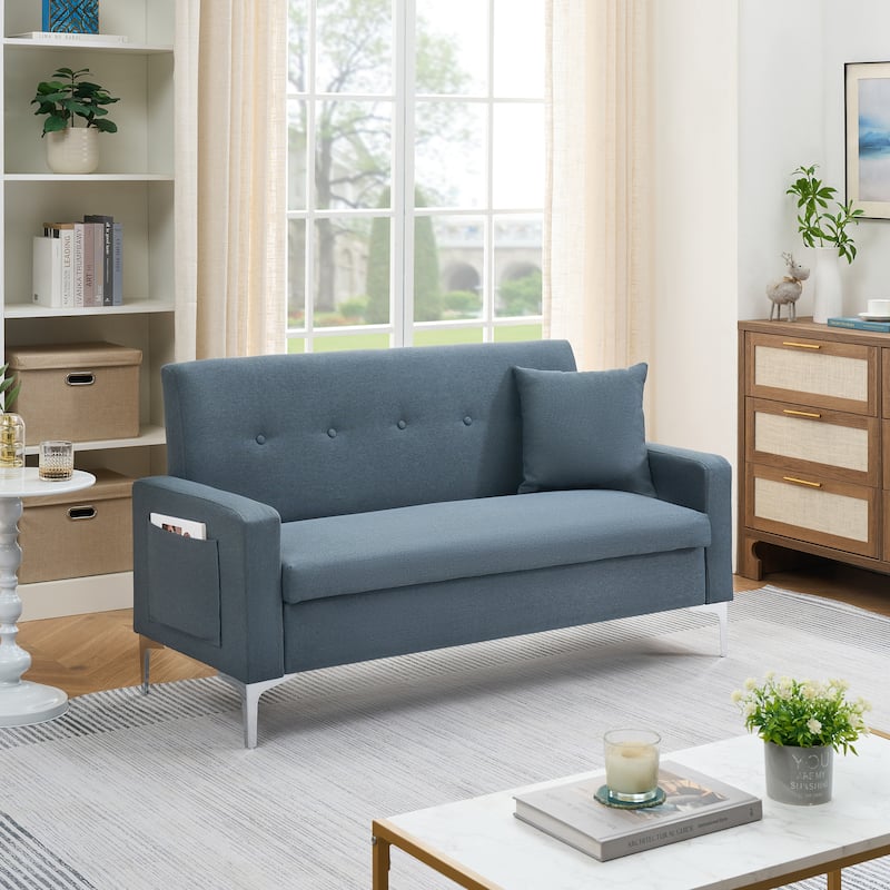 57-inch comfortable double sofa: With built-in storage function