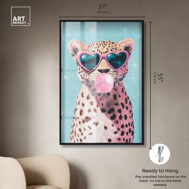 Pastel Cheetah Bubblegum Shadowbox by Art Remedy