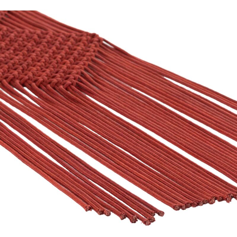Artistic Weavers Linsey Burgundy Diamond Macrame Wall Hanging - 40"H x 14"W
