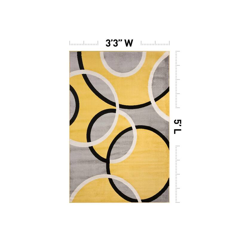 World Rug Gallery Modern Abstract Circles Area Rug
