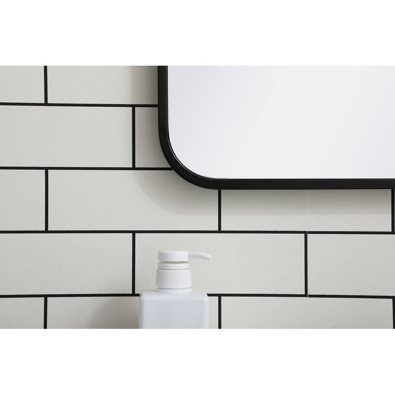 Ezra Soft Corner Metal Rectangular Mirror