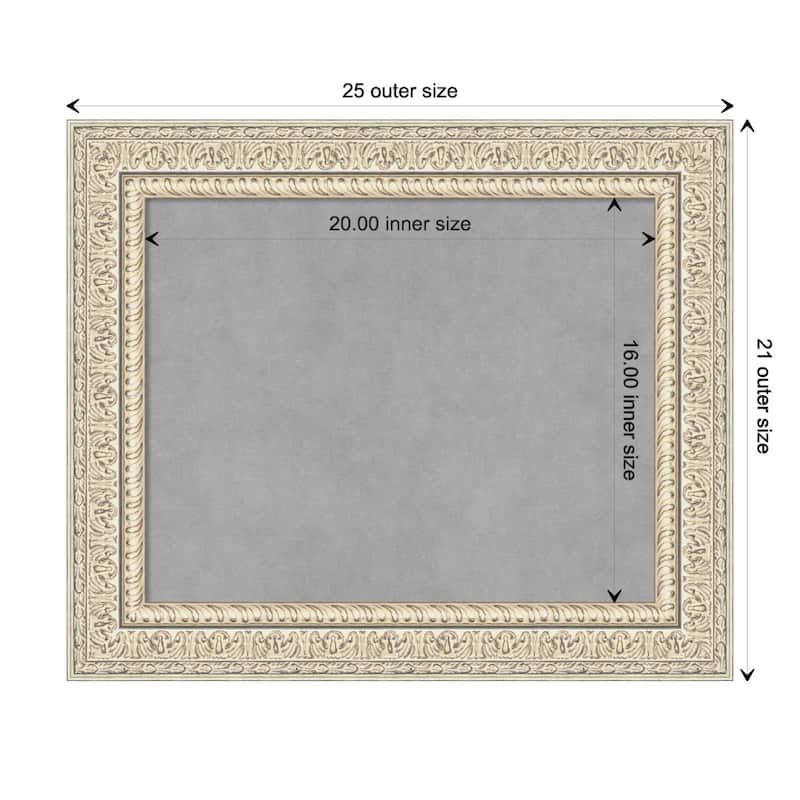 Amanti Art Fair Baroque Cream Framed Magnetic Board - Board Size 20x16