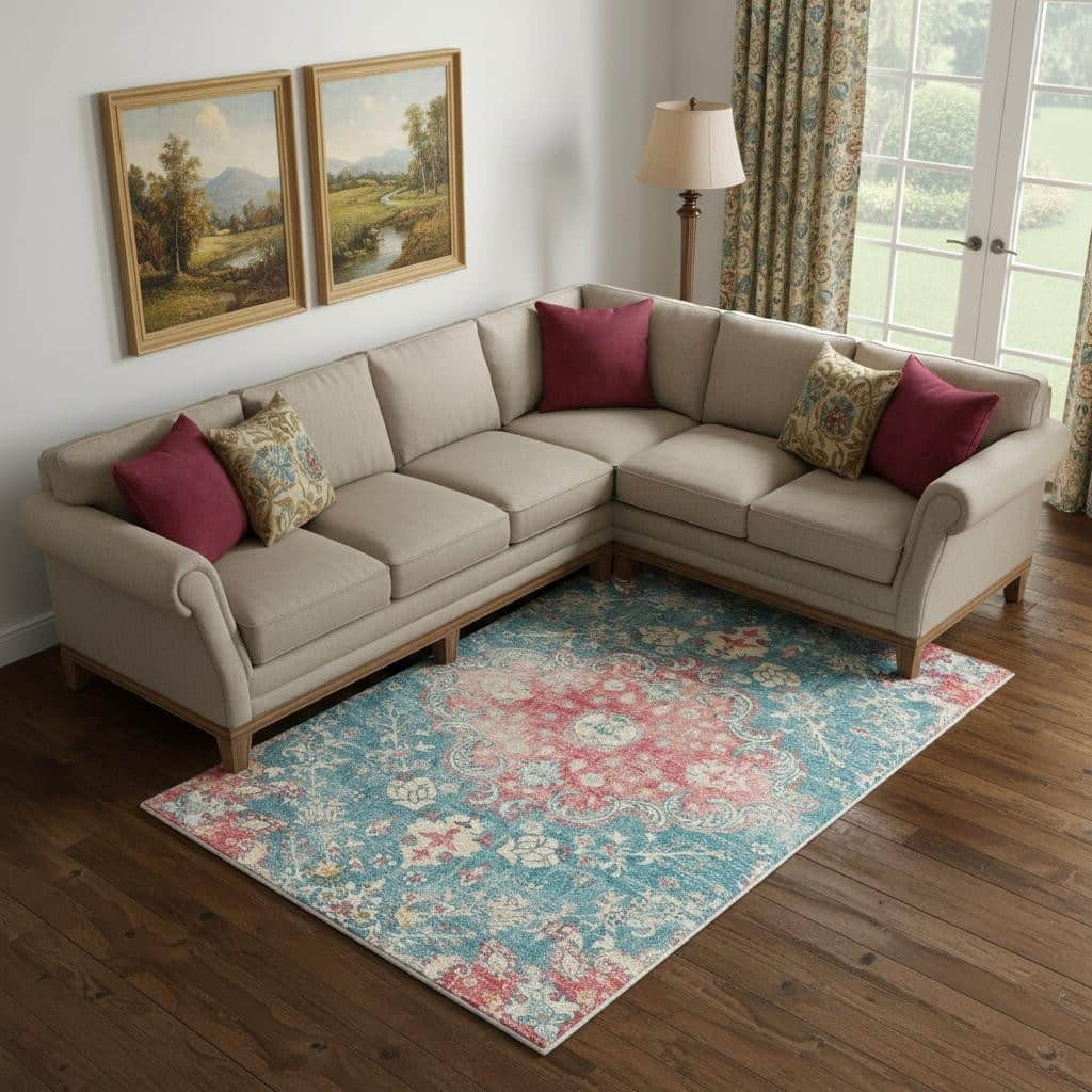 HomeRoots Tropical Floral Traditional Rectangle Area Rug - 8' X 10'