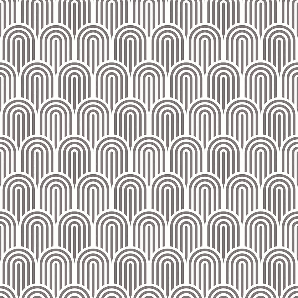 Hoopla Walls Retro Arch Black Peel and Stick Wallpaper - N/A