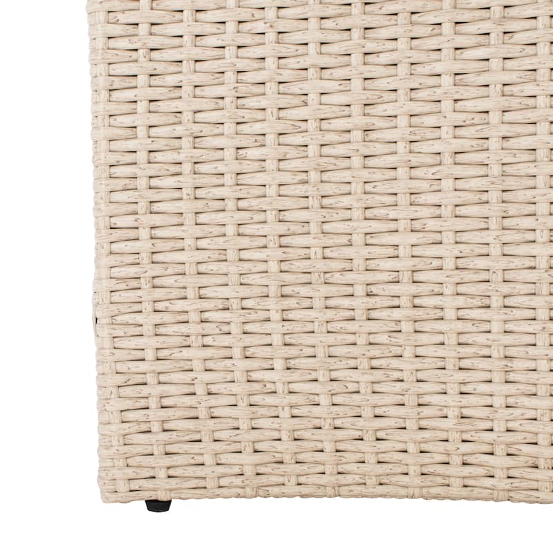 SAFAVIEH Outdoor Patio Furniture Jesvita Demilune Half-Moon Wicker Patio Set