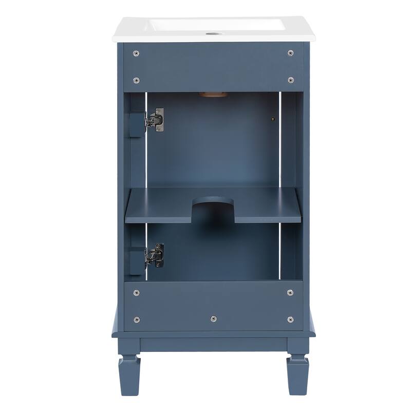 Small Bathroom Vanity Cabinet Single Vanity Set with Ceramic Sink