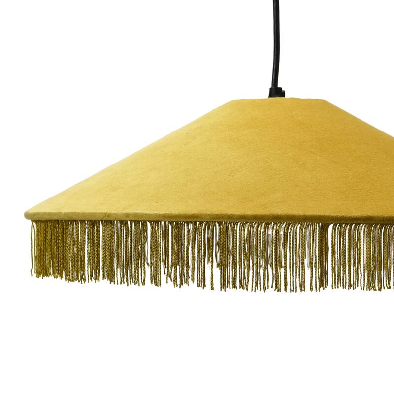 Mid Century Velvet Ceiling Light with Tassels