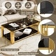 preview thumbnail 14 of 13, Rectangular Gold & Glass Coffee Table with 2-Tier Shelf by Harper&Bright Designs