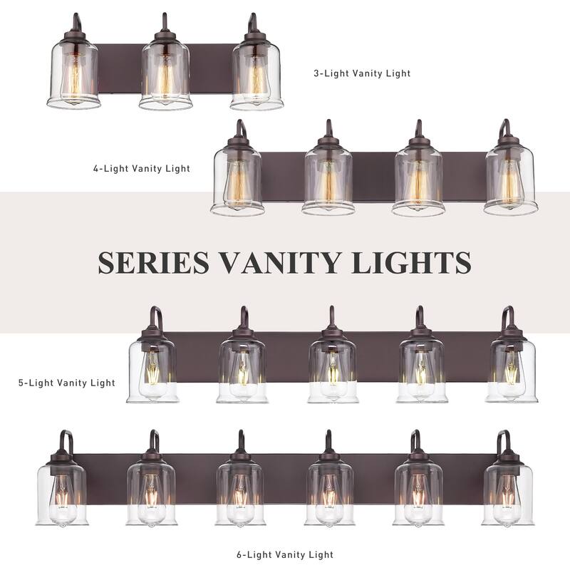 3/4/5/6-Light Modern Vanity Lights Over Mirror for Bathroom