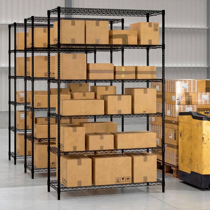 Gymax 6-Tier Metal Storage Shelving Unit w/V-Shaped Wire Rack for Home