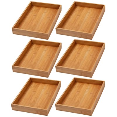 YBM Home Bamboo Kitchen Drawer Organizer Storage Box (Set of 6),