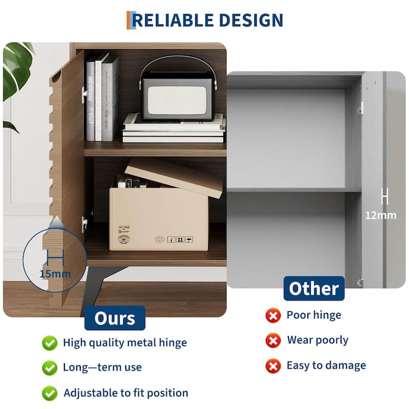 Coffee Bar Cabinet, Kitchen Storage Cabinet with Drawer and Adjustable Shelves, Buffet Sideboard