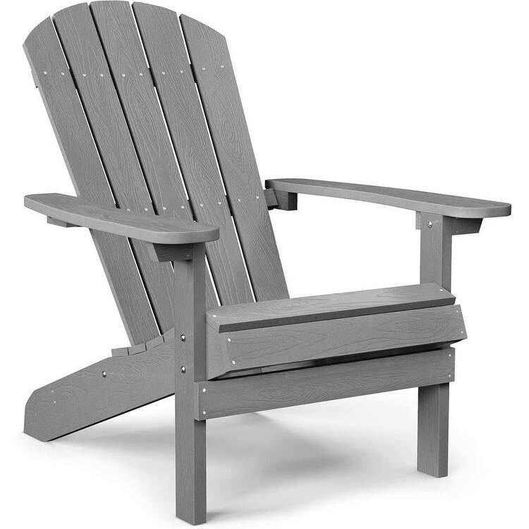 WINSOON All Weather HIPS Outdoor Plastic Adirondack Chairs - Grey