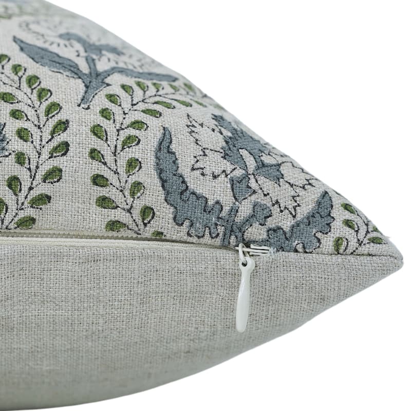 Linen Farmhouse Block print pillow Cover - Amarbel