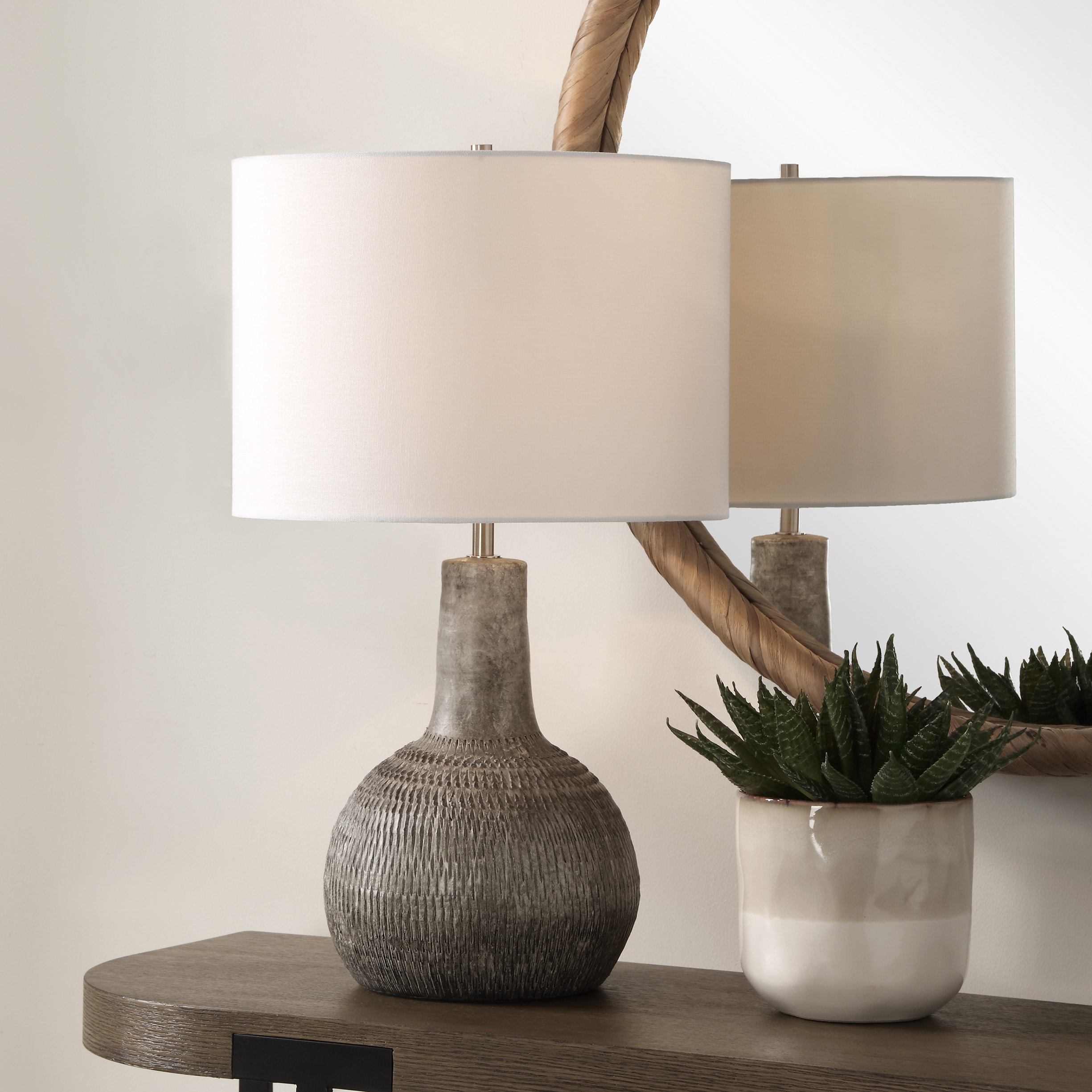 Taupe ceramic table lamp hot sale