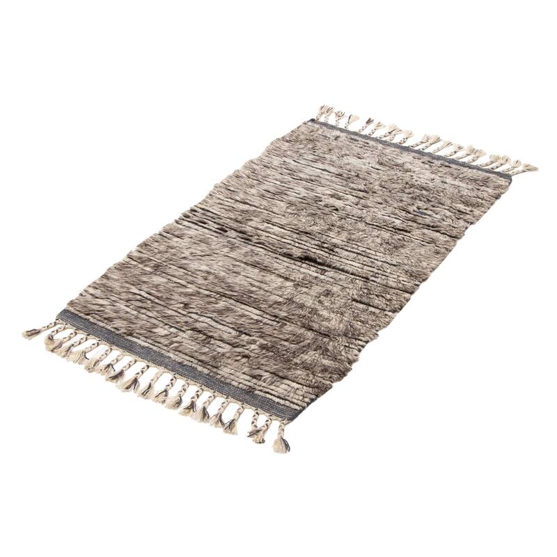 ECARPETGALLERY Hand-knotted Tangier Grey Wool Rug - 3'0 x 5'1