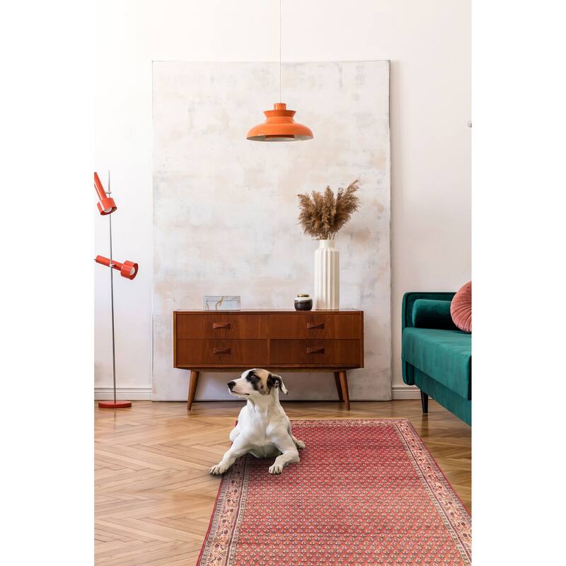 ECARPETGALLERY Hand-knotted Andelz Red Wool Rug - 4'4 x 10'8