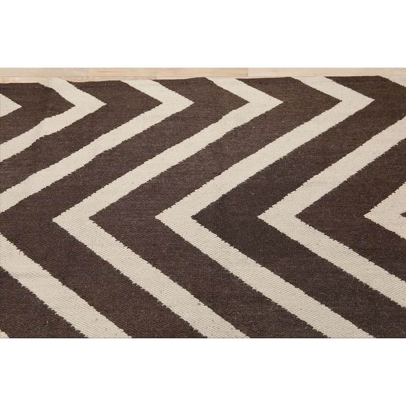 Hand Knotted Beige Kilim 100% Wool Traditional Oriental Area Rug - 8' x 10'