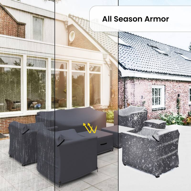 Forever Patio Outdoor Wicker Sofa Seating Group Furniture Cover Set (Set of 8) - 30 x 77 x 33