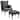 Roberts Upholstered Wingback Chair and Ottoman Set Black