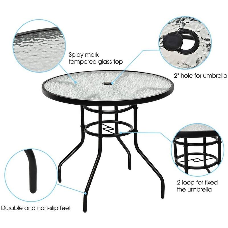 Costway 5PCS Bistro Patio Furniture Set 4 Folding Adjustable Chairs - See Details