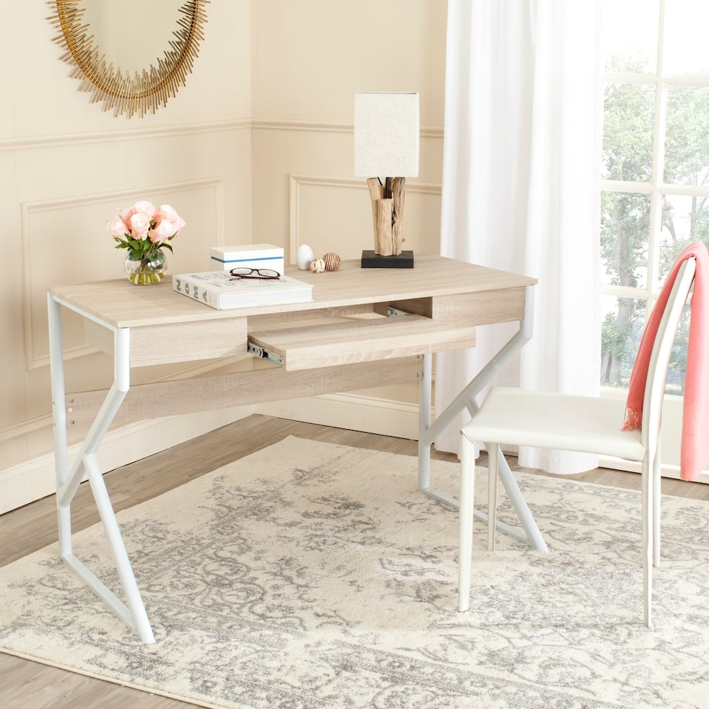 SAFAVIEH Eris Natural Top/ White Legs Computer Desk