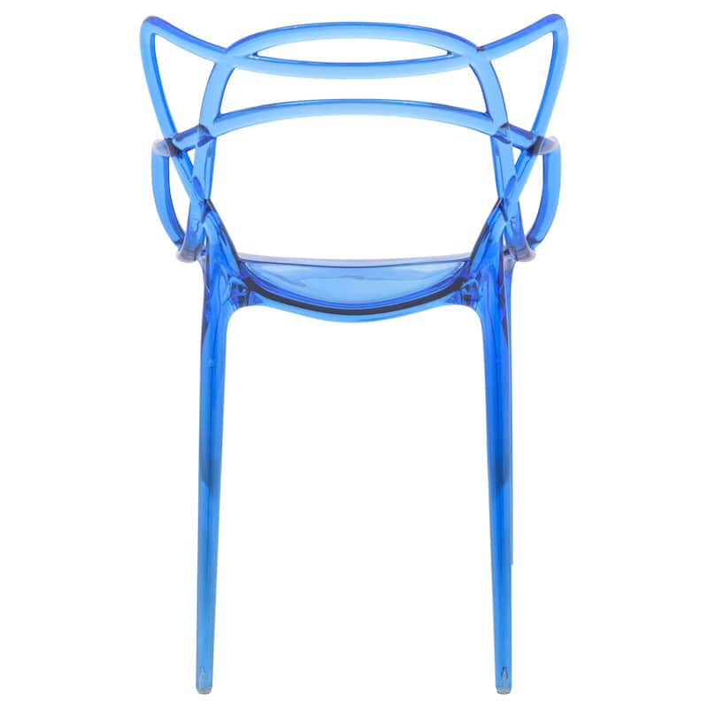 LeisureMod Milan Modern Wire Design Chair, Set of 2 - Red - 23 x 32.5 x 17.5