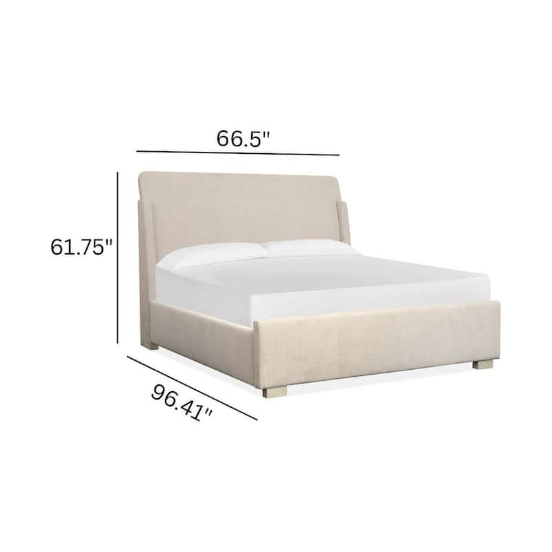 Magnussen Home Lorelei Misty Cloud Upholstered Sleigh Bed