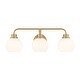 preview thumbnail 12 of 19, Bellevue SHBF93290 3 Light 24" Wide Vanity Light with Opal Glass Natural Brass