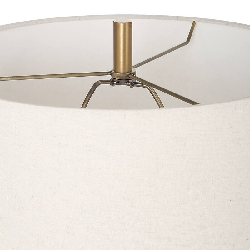 Flared Base Table Lamp with Tapered Drum Shade - 35.5" - Cream