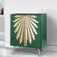 preview thumbnail 2 of 6, Modern Glam Solid Wood Cabinet 2-Door Sunburst Accent Storage Sideboard Cupboard Dining Room Buffet