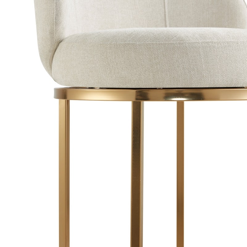 Spruce & Spring Chloe Upholstered Swivel Counter Bar Stool with Metal Frame and Arched Back