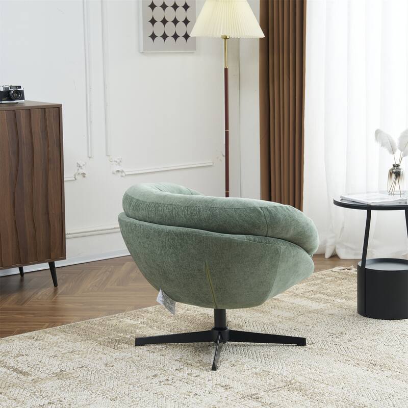 Ergonomic Chenille Office Chair Swivel Chair, Rotating Chair Club Chair Accent Chair with Removable Cushion