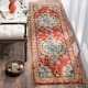 SAFAVIEH Monaco Lillie Boho Medallion Distressed Area Rug - 2'2" x 10' Runner - Orange/Light Blue