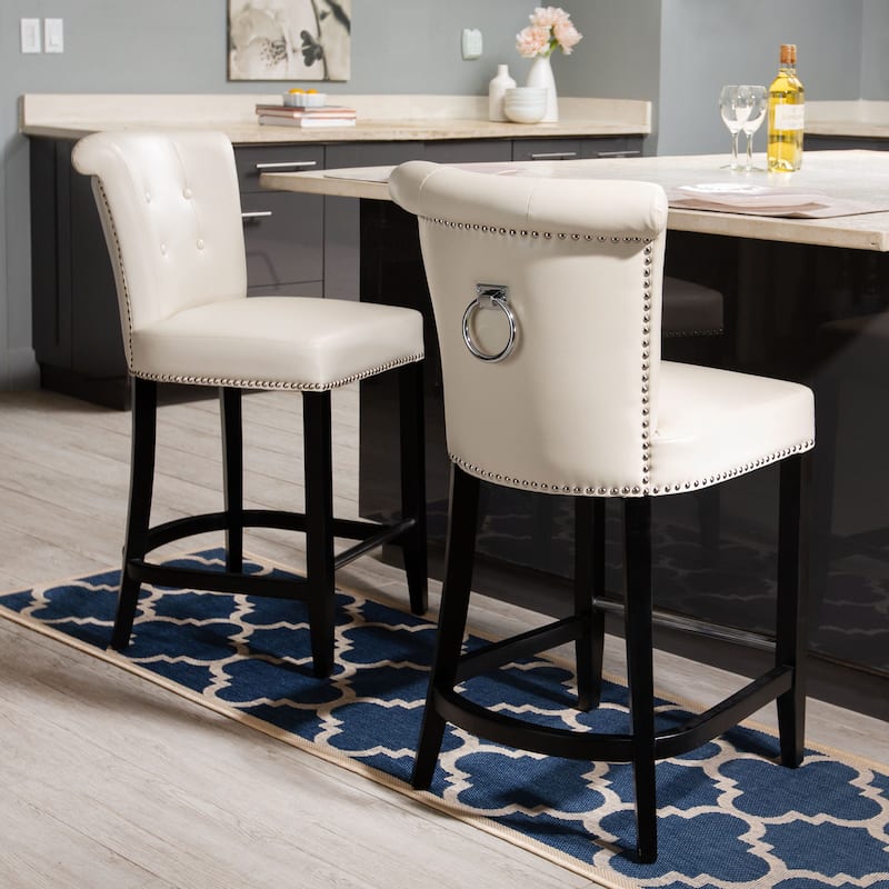 SAFAVIEH Addo Flat Cream Ring Counterstool - 19.6" x 24.2" x 39.8"