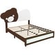 preview thumbnail 5 of 4, Full Size Upholstered Platform Bed with Bear Shaped Headboard, LED