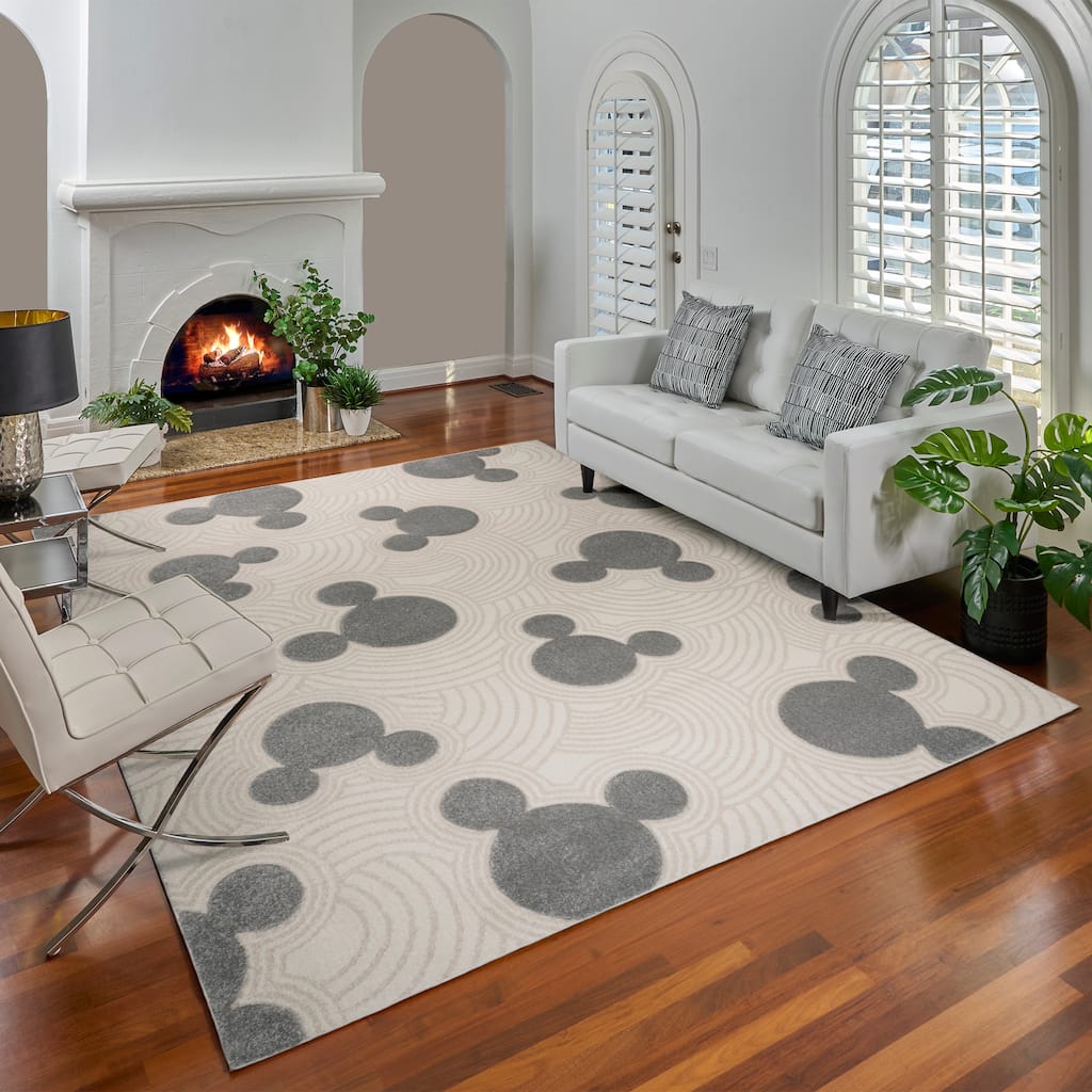 Licensed Disney Mickey Mouse Bravo Encore Pop Art Modern Geometric Polypropylene Indoor Area Rug